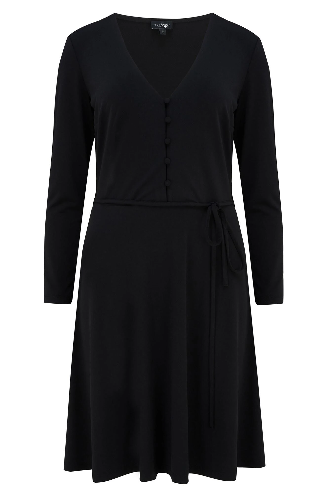 Pour Moi Bella Slinky Jersey Long Sleeve Tea Dress - Black 6 Pour Moi Bella Slinky Jersey Long Sleeve Tea Dress - Black - Image 4