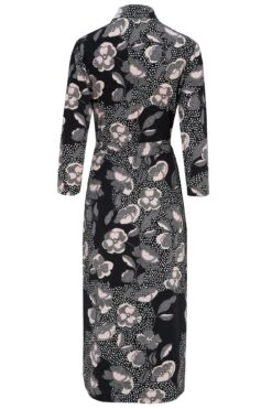 Pour Moi Slinky Jersey Midi Shirt Dress - Mono Floral -PMoi Clothing Shop 240939 20210415153500