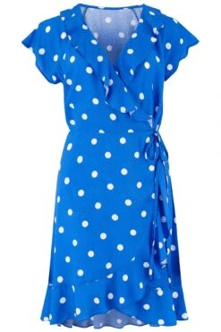 Pour Moi Textured Woven Wrap Beach Dress - Blue/White -PMoi Clothing Shop 242784 20210304171700
