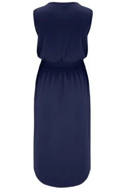 Pour Moi Jenny Fuller Bust Shirred Waist Midi Stretch Dress - Navy -PMoi Clothing Shop 246649 20220331154600