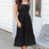 Pour Moi Laura Pique Tie Strap Tiered Midi Dress - Black 1 Pour Moi Laura Pique Tie Strap Tiered Midi Dress - Black -PMoi Clothing Shop 249207 20220504091300
