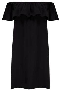 Pour Moi Textured Woven Bardot Beach Dress - Black -PMoi Clothing Shop 257200 20210726101300