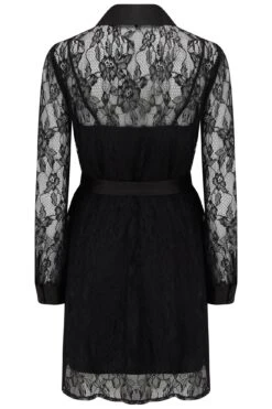 Pour Moi Clara Long Sleeve Lace Shirt Dress - Black -PMoi Clothing Shop 257291 20221003102900