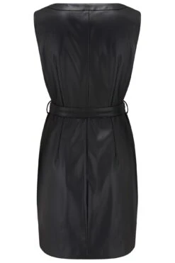 Pour Moi Elise Faux Leather Button Through Mini Dress - Black -PMoi Clothing Shop 259306 20211012155800