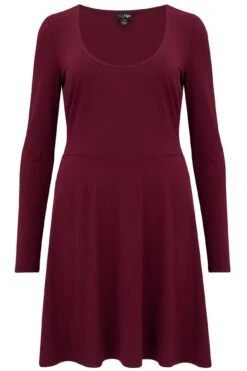 Pour Moi Bailey Slinky Stretch Jersey Skater Dress - Berry 10 Pour Moi Bailey Slinky Stretch Jersey Skater Dress - Berry -PMoi Clothing Shop 262575 20220302131400