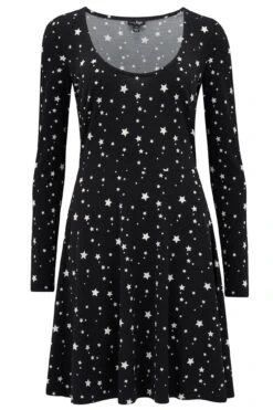 Pour Moi Bailey Slinky Stretch Jersey Skater Dress - Mono Star -PMoi Clothing Shop 262657 20211111124800