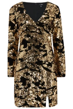 Pour Moi Selena Velvet Sequin Mini Dress - Black/Gold 14 Pour Moi Selena Velvet Sequin Mini Dress - Black/Gold -PMoi Clothing Shop 266360 20221109150000