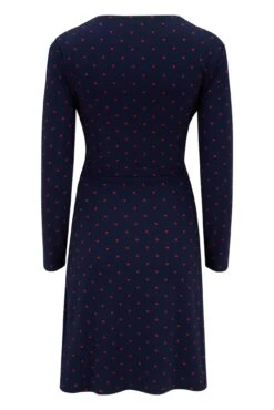 Pour Moi Bella Slinky Jersey Long Sleeve Tea Dress - Navy/Red -PMoi Clothing Shop 273062 20220331135600