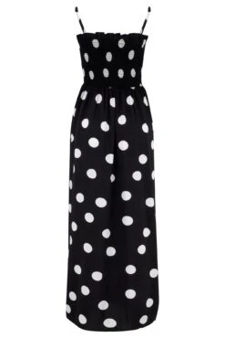 Pour Moi Strapless Shirred Bandeau Maxi Beach Dress - Mono Spot -PMoi Clothing Shop 273722 20220117160900