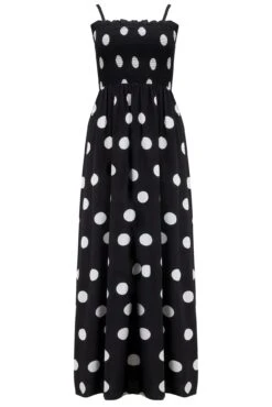 Pour Moi Strapless Shirred Bandeau Maxi Beach Dress - Mono Spot -PMoi Clothing Shop 273723 20220117160900