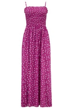 Pour Moi Strapless Shirred Bandeau Maxi Beach Dress - Violet/White -PMoi Clothing Shop 273817 20220214134000