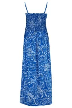 Pour Moi Strapless Shirred Bandeau Maxi Beach Dress - Cobalt Scandi -PMoi Clothing Shop 273827 20220307115100