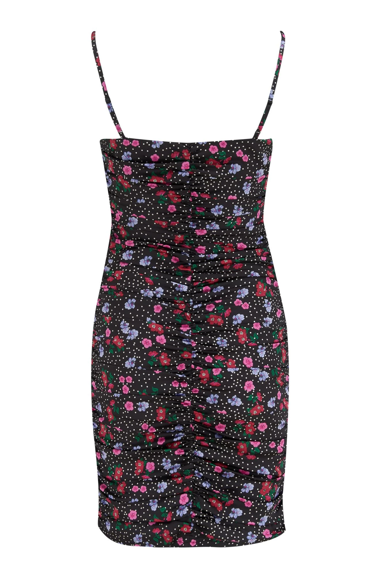 Pour Moi Elena Stretch Satin Bodycon Mini Dress - Black Ditsy 8 Pour Moi Elena Stretch Satin Bodycon Mini Dress - Black Ditsy - Image 6