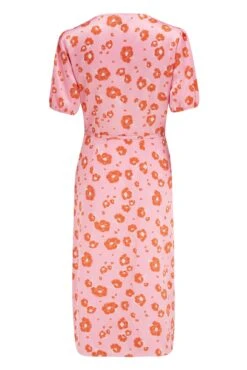 Pour Moi Margot Woven Satin Midi Tea Dress - Pink/Orange -PMoi Clothing Shop 281277 20220412103800
