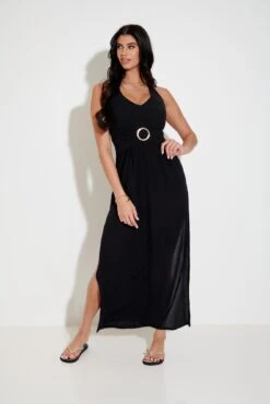 Pour Moi Halter Neck Gold Buckle Maxi Beach Dress - Black 9 Pour Moi Halter Neck Gold Buckle Maxi Beach Dress - Black -PMoi Clothing Shop 281630 20220627150700