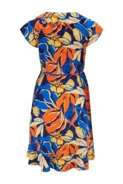 Pour Moi Textured Woven Wrap Beach Dress - Navy/Coral -PMoi Clothing Shop 281958 20220420141100