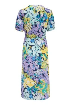 Pour Moi Margot Woven Satin Midi Tea Dress - Blue Floral -PMoi Clothing Shop 282498 20230223153000