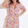 Pour Moi Margot Woven Satin Short Tea Dress - Multi -PMoi Clothing Shop 282961 20230314102200