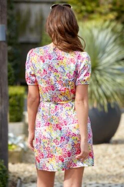 Pour Moi Margot Woven Satin Short Tea Dress - Multi -PMoi Clothing Shop 282964 20220419111500