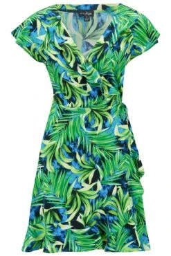 Pour Moi Woven Frill Wrap Beach Dress - Green Leaf -PMoi Clothing Shop 283607 20220428163200