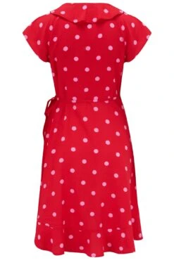 Pour Moi Textured Woven Wrap Beach Dress - Red/Pink -PMoi Clothing Shop 283821 20230616162300