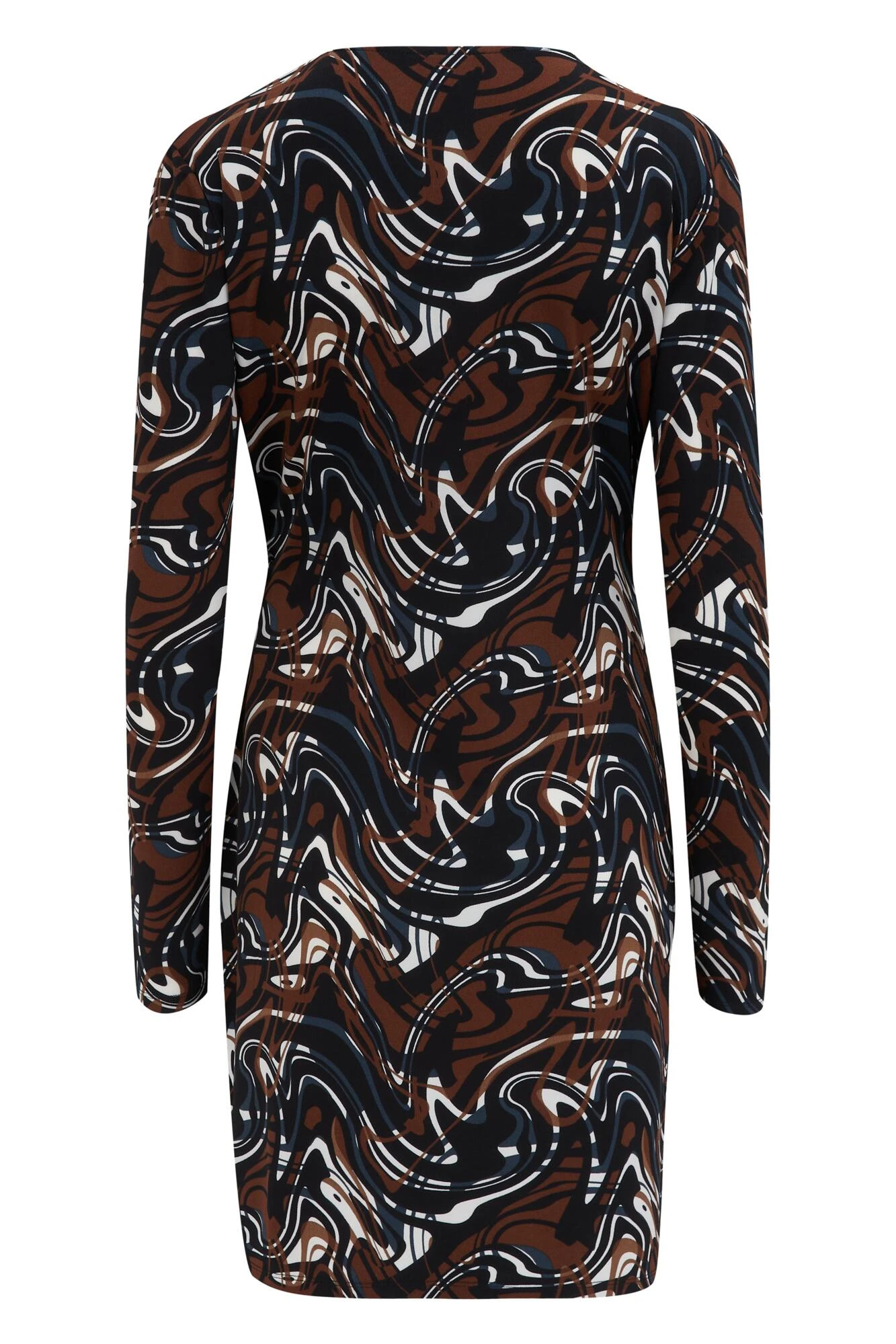 Pour Moi Bryony Slinky Stretch Jersey Wrap Mini Dress - Black/Brown 9 Pour Moi Bryony Slinky Stretch Jersey Wrap Mini Dress - Black/Brown - Image 8