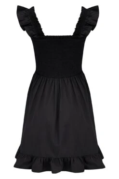 Pour Moi Lucy Cotton Poplin Frill Shoulder Mini Dress - Black -PMoi Clothing Shop 285480 20220505144100
