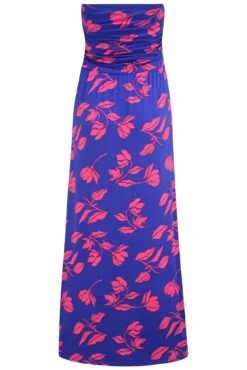 Pour Moi Jersey Strapless Side Split Multiway Maxi Beach Dress - Cobalt/Pink -PMoi Clothing Shop 285868 20220523105800
