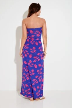 Pour Moi Jersey Strapless Side Split Multiway Maxi Beach Dress - Cobalt/Pink -PMoi Clothing Shop 285872 20220523105800