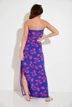 Pour Moi Jersey Strapless Side Split Multiway Maxi Beach Dress - Cobalt/Pink -PMoi Clothing Shop 285873 20220523105800