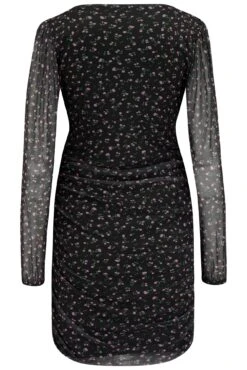 Pour Moi Ivy Mesh Bodycon Mini Dress - Black Ditsy -PMoi Clothing Shop 288665 20220720153800