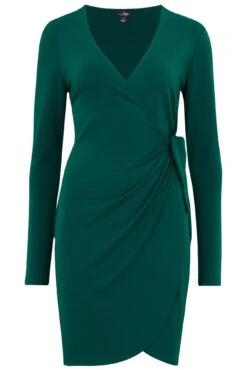 Pour Moi Bryony Slinky Stretch Jersey Wrap Mini Dress - Forest -PMoi Clothing Shop 290141 20220822150400