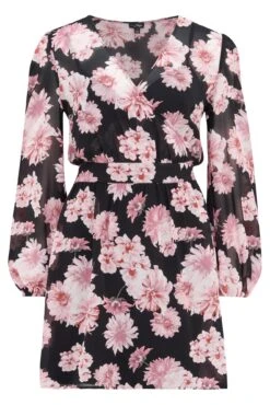 Pour Moi Natalya Chiffon Puff Sleeve Dress - Black Floral 16 Pour Moi Natalya Chiffon Puff Sleeve Dress - Black Floral -PMoi Clothing Shop 291347 20221005120500