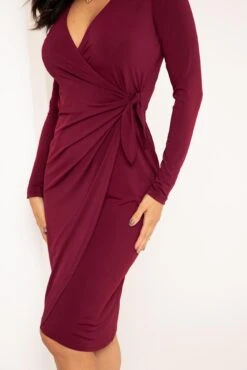 Pour Moi Bryony Slinky Jersey Midi Dress - Berry -PMoi Clothing Shop 295113 20221007161500