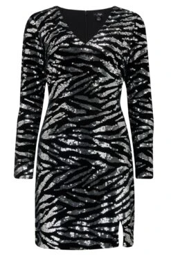 Pour Moi Selena Velvet Sequin Mini Dress - Black/Silver -PMoi Clothing Shop 295505 20220922160500