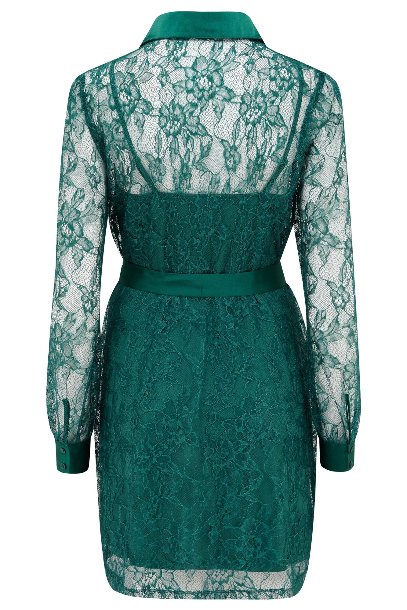 Pour Moi Clara Long Sleeve Lace Shirt Dress - Forest 10 Pour Moi Clara Long Sleeve Lace Shirt Dress - Forest - Image 8