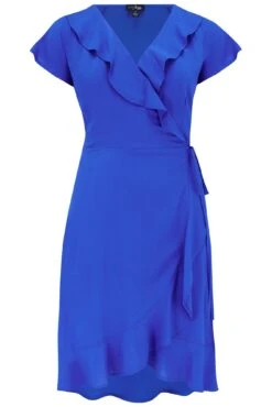 Pour Moi LENZING™ ECOVERO™ Viscose Frill Wrap Beach Dress - Ultramarine -PMoi Clothing Shop 299577 20221028110400