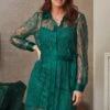 Pour Moi Clara Long Sleeve Lace Shirt Dress - Forest 1 Pour Moi Clara Long Sleeve Lace Shirt Dress - Forest -PMoi Clothing Shop 299608 20221028133000