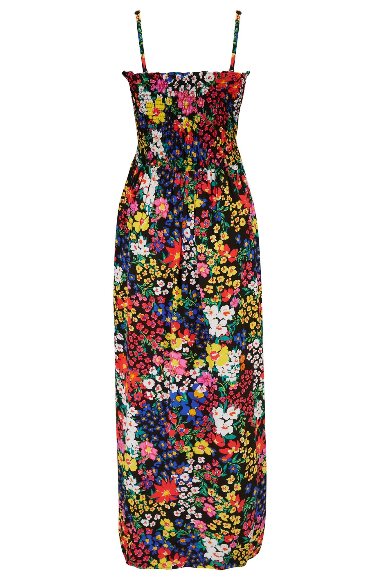 Pour Moi Strapless Shirred Bandeau Maxi Beach Dress - Black Ditsy 7 Pour Moi Strapless Shirred Bandeau Maxi Beach Dress - Black Ditsy - Image 5