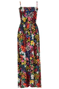 Pour Moi Strapless Shirred Bandeau Maxi Beach Dress - Black Ditsy 10 Pour Moi Strapless Shirred Bandeau Maxi Beach Dress - Black Ditsy -PMoi Clothing Shop 301086 20221128102600