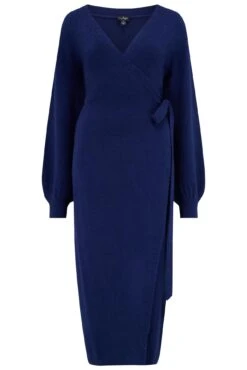 Pour Moi Elle Knit Midi Wrap Dress - Navy -PMoi Clothing Shop 302477 20221212100900
