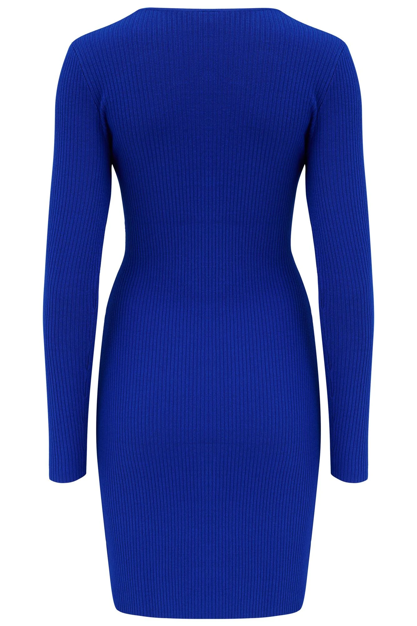 Pour Moi Layla Rib Knit V-Neck Bodycon Mini Dress With LENZING™ ECOVERO™ Viscose - Cobalt 9 Pour Moi Layla Rib Knit V-Neck Bodycon Mini Dress With LENZING™ ECOVERO™ Viscose - Cobalt - Image 7