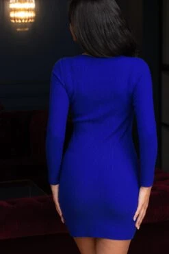 Pour Moi Layla Rib Knit V-Neck Bodycon Mini Dress With LENZING™ ECOVERO™ Viscose - Cobalt 13 Pour Moi Layla Rib Knit V-Neck Bodycon Mini Dress With LENZING™ ECOVERO™ Viscose - Cobalt -PMoi Clothing Shop 302536 20221212140600