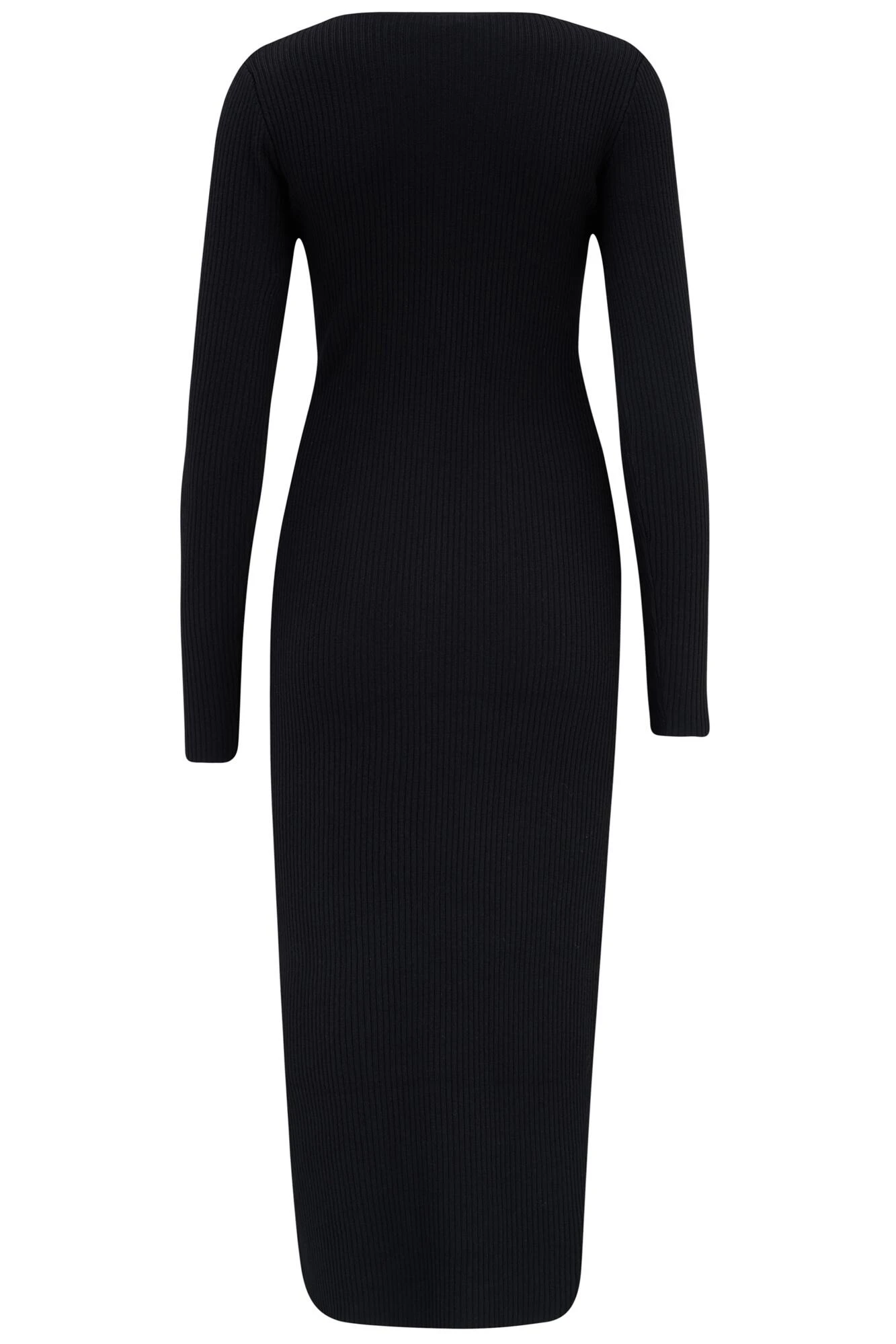Pour Moi Layla Rib Knit V-Neck Bodycon Midi Dress With LENZING™ ECOVERO™ Viscose - Black 9 Pour Moi Layla Rib Knit V-Neck Bodycon Midi Dress With LENZING™ ECOVERO™ Viscose - Black - Image 7