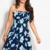 Pour Moi Strapless Shirred Bandeau Short Beach Dress - Navy Tropical 1 Pour Moi Strapless Shirred Bandeau Short Beach Dress - Navy Tropical -PMoi Clothing Shop 303890 20221221145000