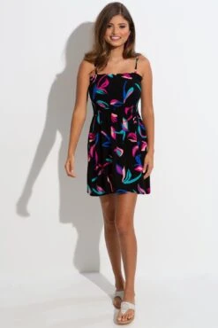 Pour Moi Strapless Shirred Bandeau Short Beach Dress - Multi