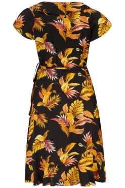 Pour Moi LENZING™ ECOVERO™ Viscose Frill Wrap Beach Dress - Black/Gold -PMoi Clothing Shop 305682 20230105160900