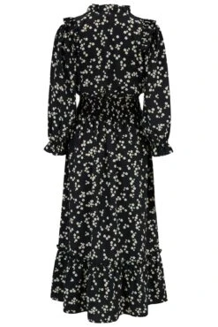 Pour Moi Maggie Woven Frill Midi Dress - Black Ditsy -PMoi Clothing Shop 306338 20230919164200