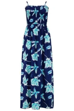 Pour Moi Strapless Shirred Bandeau Maxi Beach Dress - Navy Tropical 14 Pour Moi Strapless Shirred Bandeau Maxi Beach Dress - Navy Tropical -PMoi Clothing Shop 306414 20230109103200