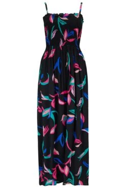 Pour Moi Strapless Shirred Bandeau Maxi Beach Dress - Multi -PMoi Clothing Shop 306434 20230109120100